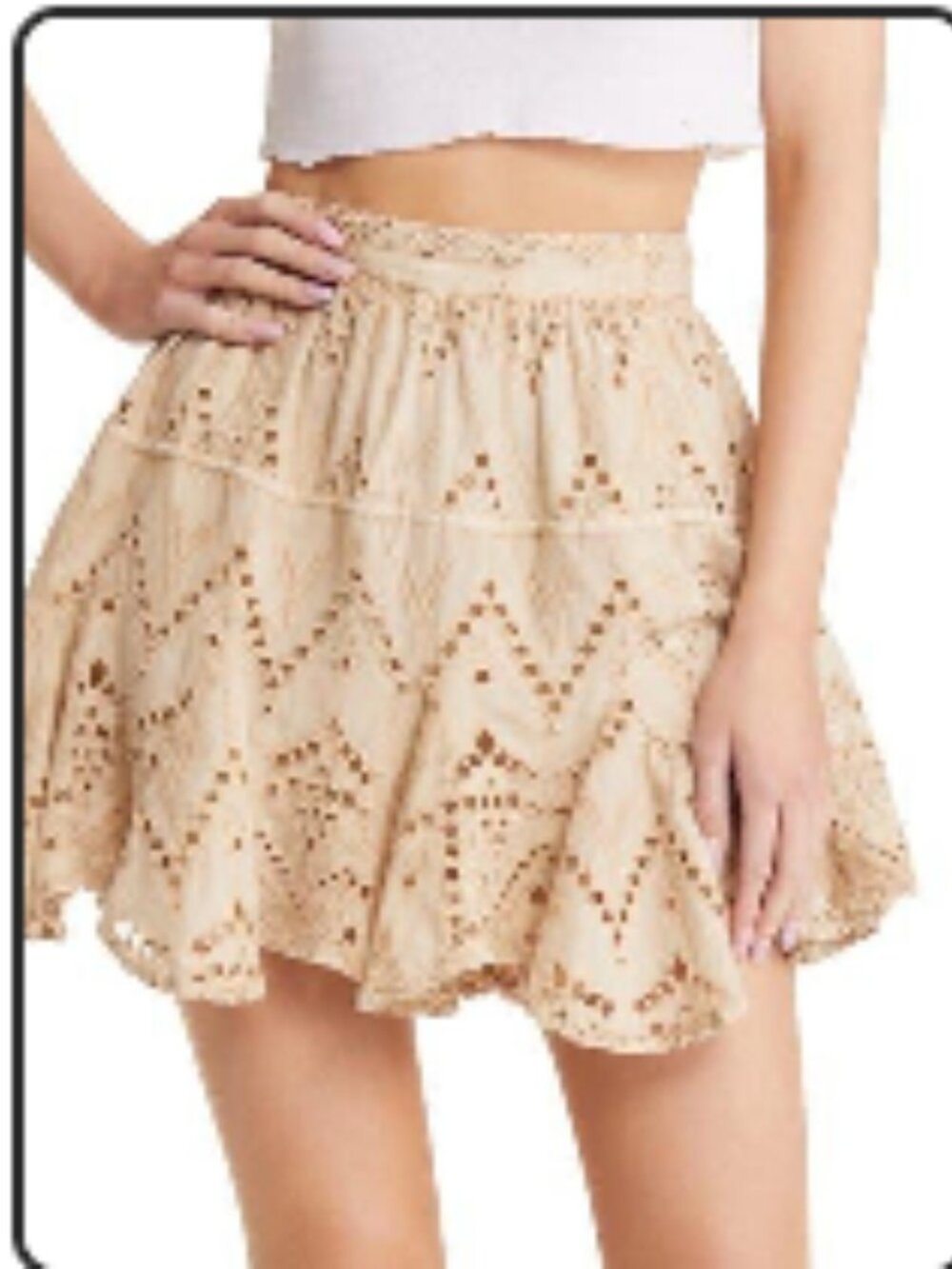 Free People Mini Skirt Tan